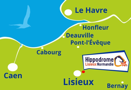 Carte Normandie Hippodrome Lisieux pays dauge